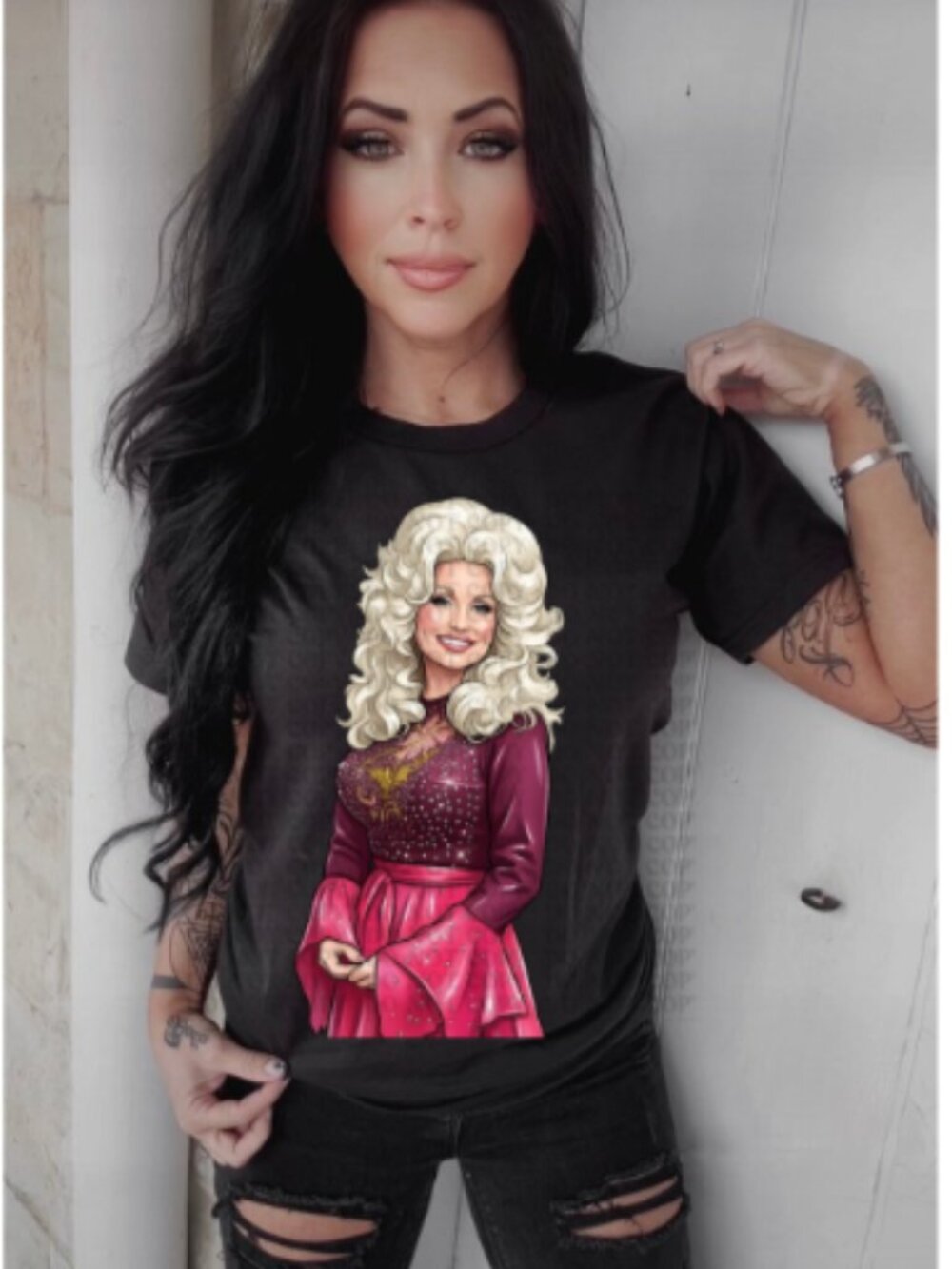 Dolly Black Comfort Colors Black Tshirt Small-2X